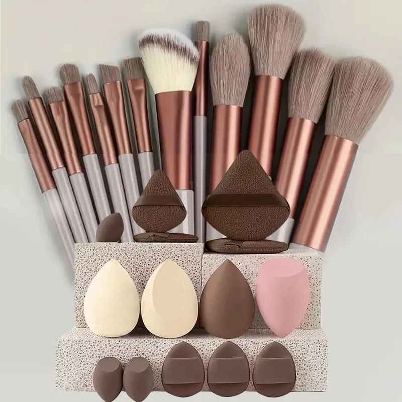 33pcs beauty set makeup kit large and small beauty sponges for flawless makeup application and removal of makeup full set — image 17
