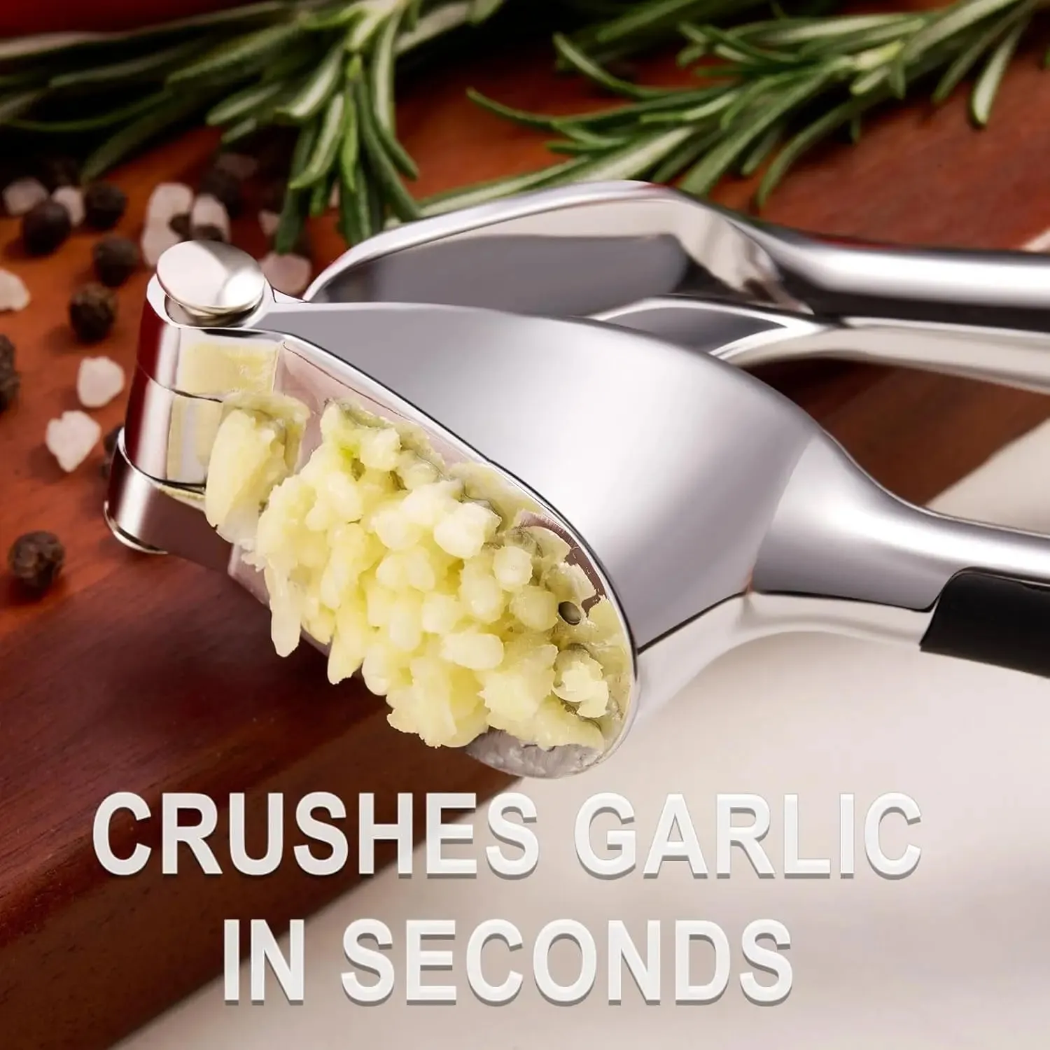 1pcs Garlic Press Easy to Squeeze and Clean with Soft Easy Squeeze Ergonomic Handle Zinc Alloy Garlic Mincer & Crusher — image 3