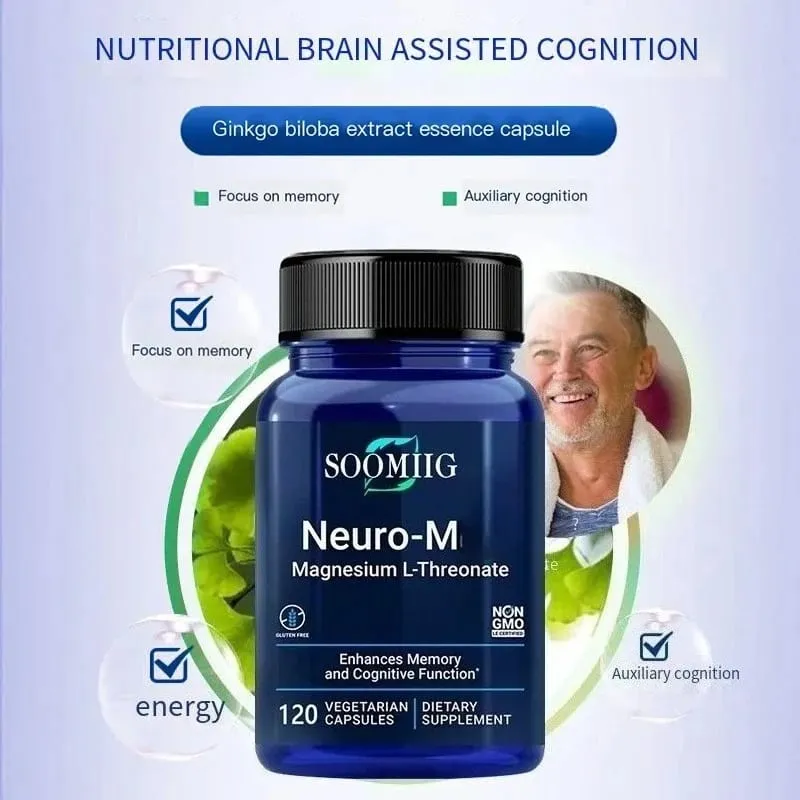 Soomiig Magnesium L-Threonate - Promotes Brain Health Enhances Memory Concentration & Cognition Boosts Nerve Energy — image 4