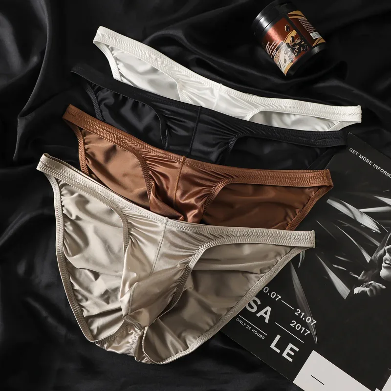 Pánské kalhotky do posilovny s nízkým vzestupem Hladké saténové sportovní tréninkové spodní prádlo Kulturistika Ultra tenké Quick Dry Fitness Cvičení Zvednutí zadku — image 8