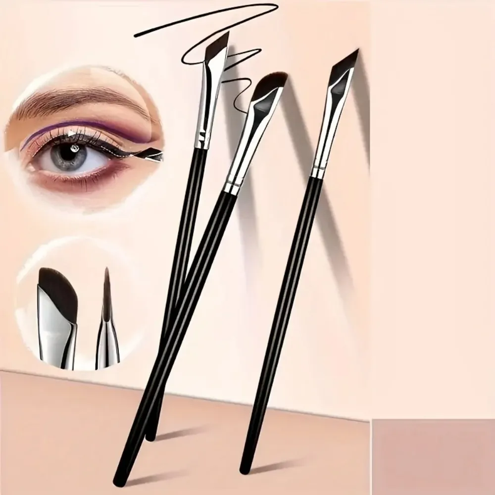 5pcs Precision Eyeliner Brush Set Angled Eyeliner Eyebrow Brushes With Long Handle For Beginner Make-up Artist Eye Makeup Brush — image 3