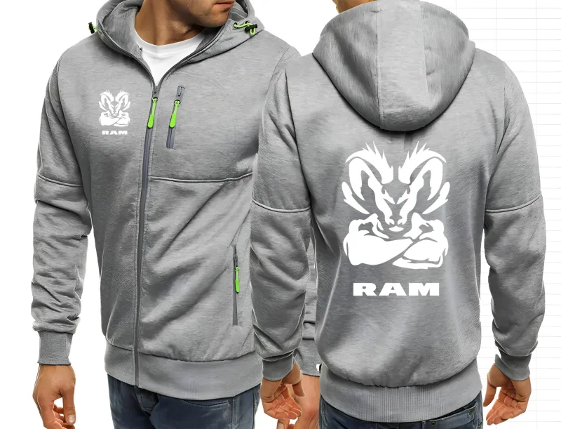 2025 Ram 1500 Turbo DodgeLY 車迷男士街頭服飾拉鍊連帽衫純色連帽運動衫戶外男士連帽衫夾克 — image 5