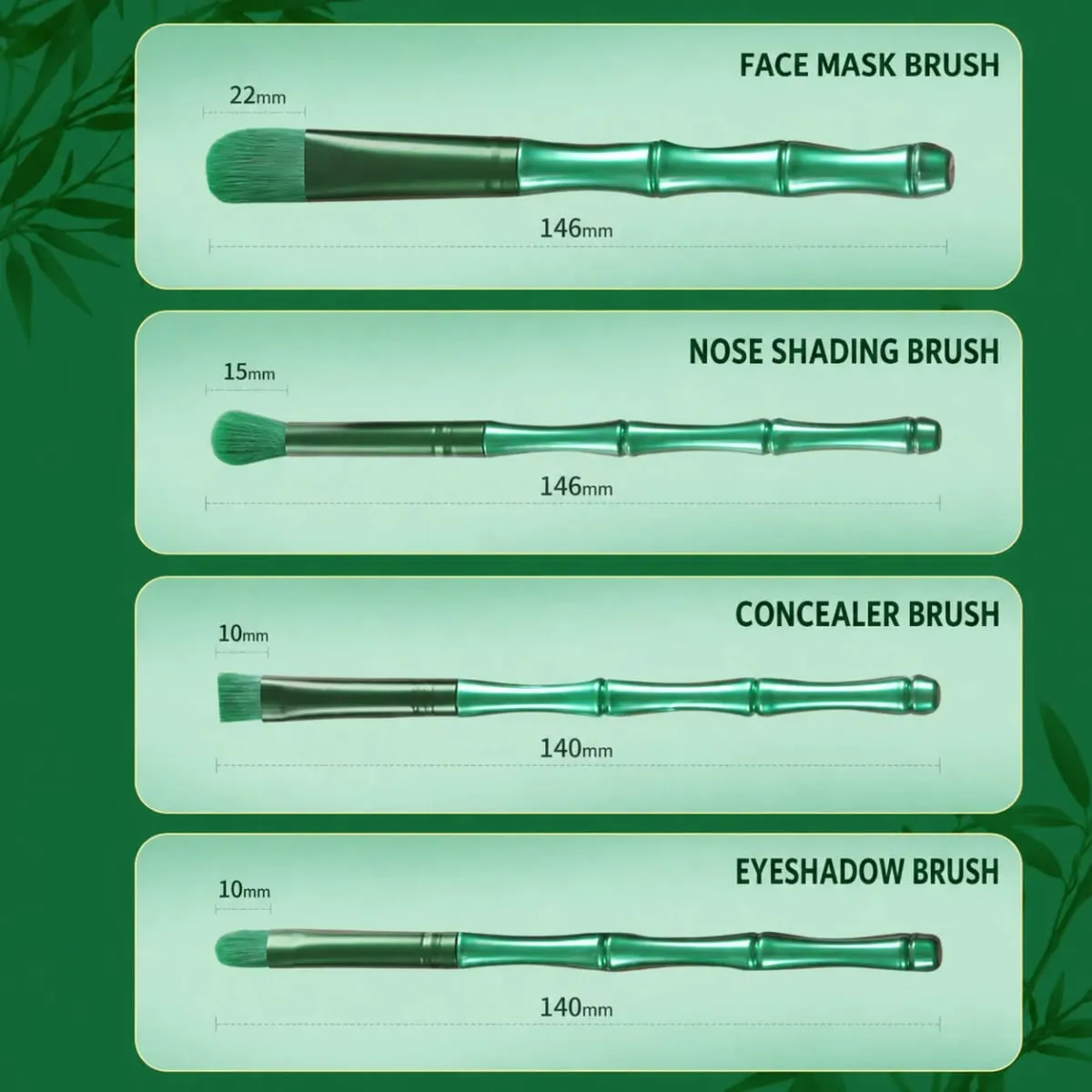 11Pcs Bamboo Makeup Brushes Kit Soft Dense Hair Multifunctional Brush Set Foundation Face Powder Eyeshadow Blush — image 5