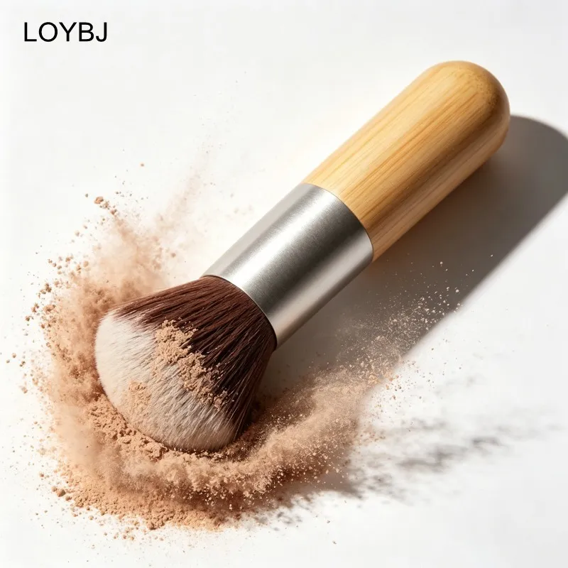 Bamboo Handle Foundation Brush Loose Powder Makeup Brushes Blush Contour Liquid Foundation Cream Professional Face Beauty Tools — image 3