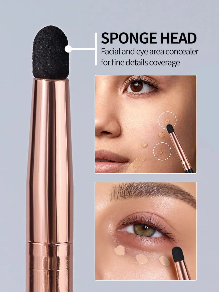 1Pc/6Pcs Sponge Makeup Brush Set Unisex Concealer/Eyeshadow/Tear Trough Brushes for Liquid & Cream Makeup Ideal Cosmetic Gift — image 6