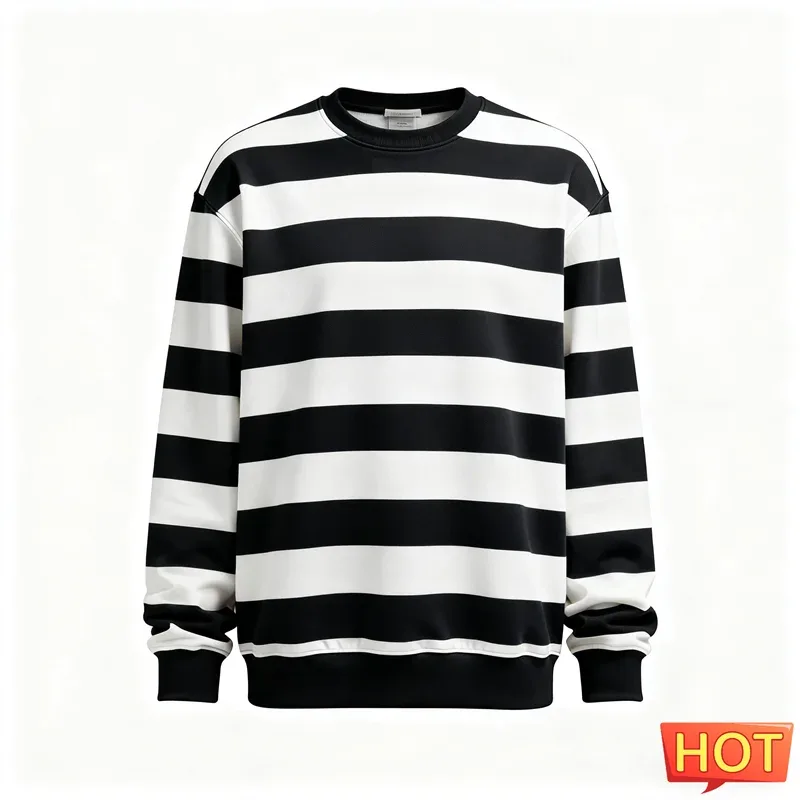 Fashion Striped Graphic Sweatshirts For Men Simple Trendy Long Sleeve 3D Printed Ugly Sweatshirt Casual Oversized Pullovers Tops — image 11