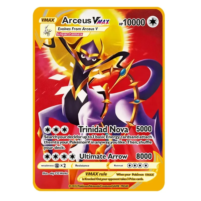 2026 NEW Pokemon Metal Card 10000 Points Arceus Charizard Super Card Golden English Mewtwo Vmax GX EX Anime Collection Card Gift — image 37