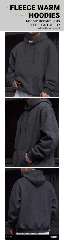 Personalized Customize Autumn Casual Sport Hoodie Men Fleece Team Basic Sweatshirts Street Office Top Daily Comfortable Workwear — image 16