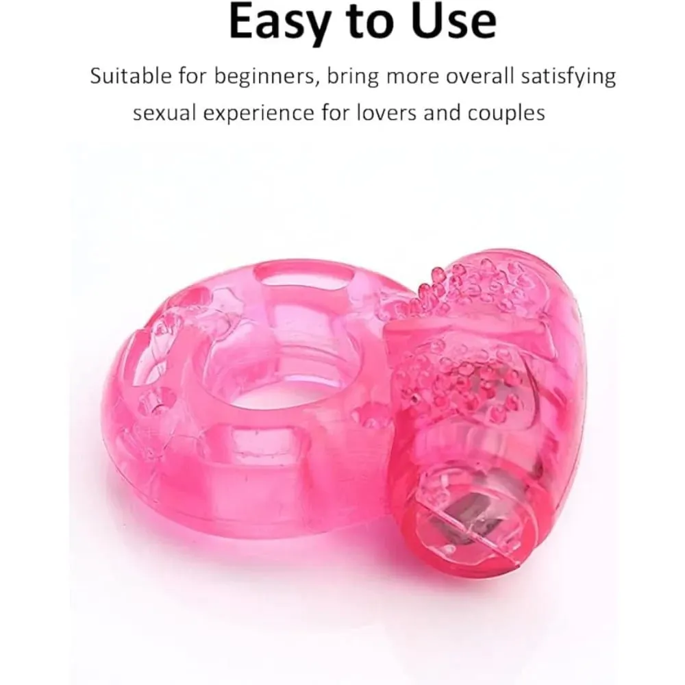Vibrating Penis Ring Stimulator Strong Penis Erect Cock Ring Cage Stamina Training Sex Toys For Men Couple