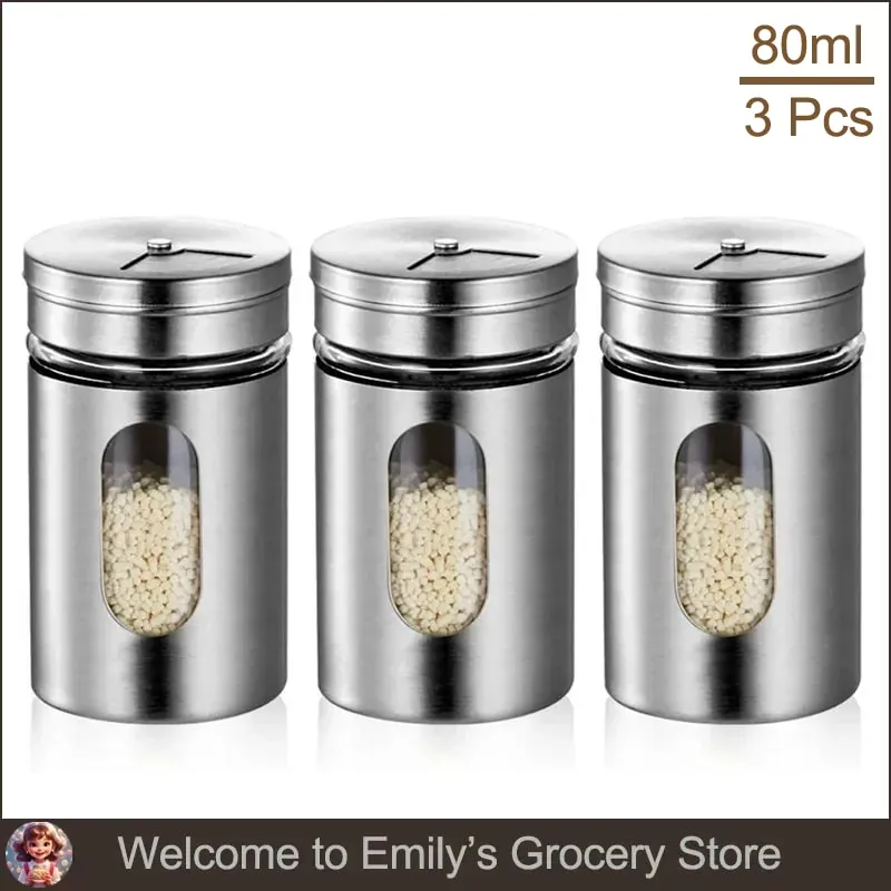 Stainless Steel Spice Shaker Seasoning Cans Rotate Camping Barbecue Jars Spice Storage Box Salt Sugar Pepper Storage Bottle — image 12
