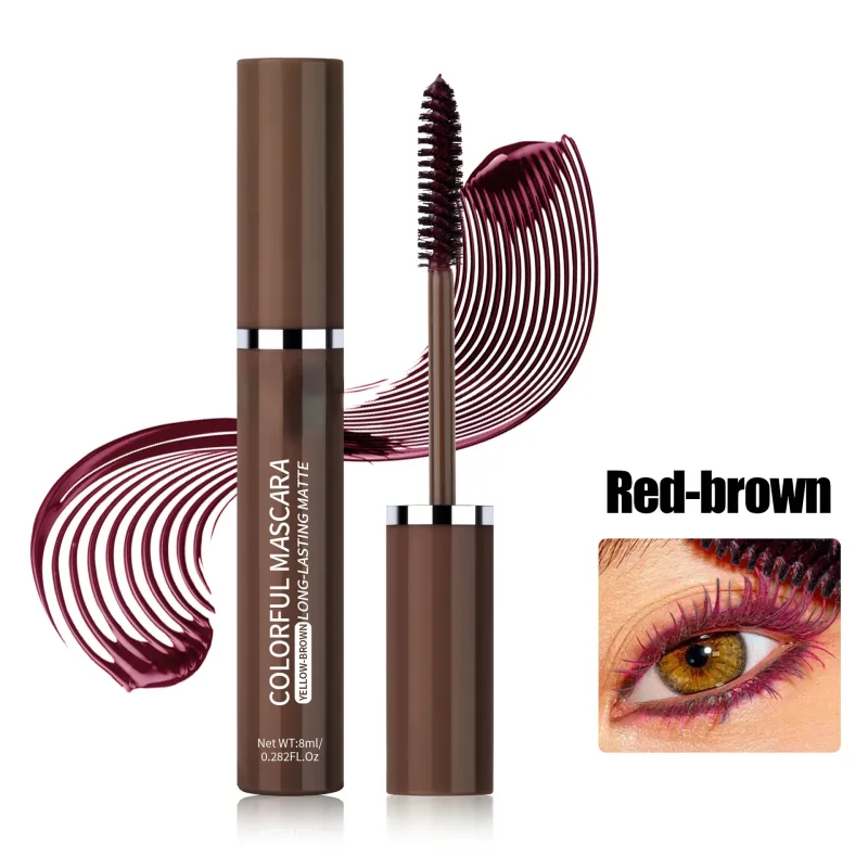 Ciglia mascara colorate Blu Rosa Verde Mascara impermeabile colorato Affascinante mascara arricciacapelli a lunga durata Trucco natalizio per occhi — image 11
