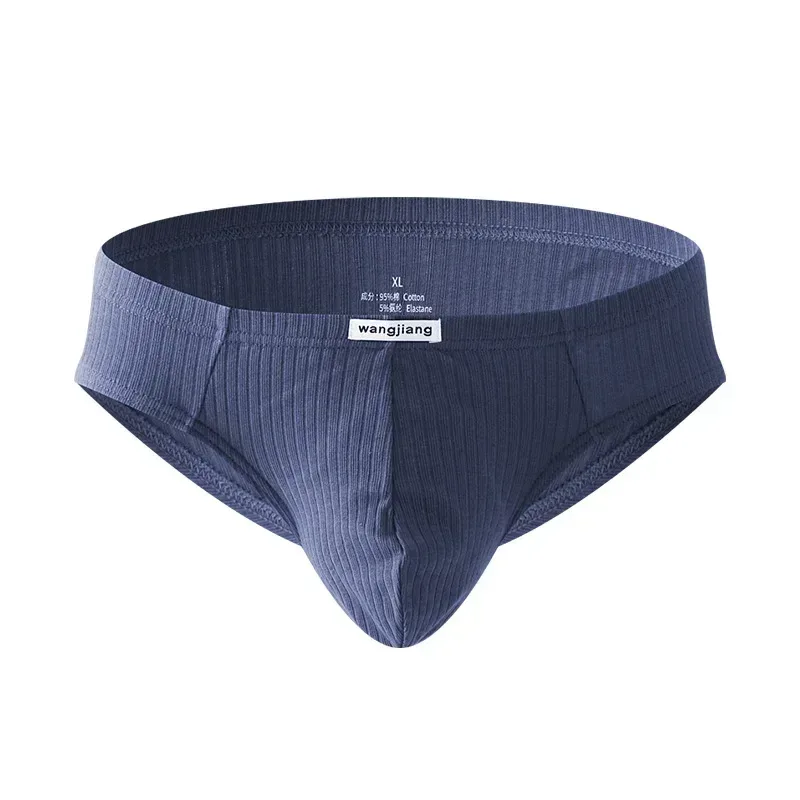 Men's Ribbed Cotton Separate Pouch Briefs Breathable Low Rise Soft Stretch Underwear Panties 1PC — image 33