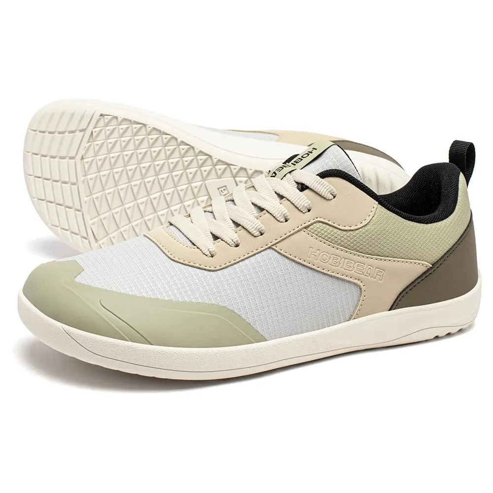 Chaussures à bout large hommes femmes minimaliste maille baskets en cuir artificiel à lacets chaussures de marche légères et respirantes
