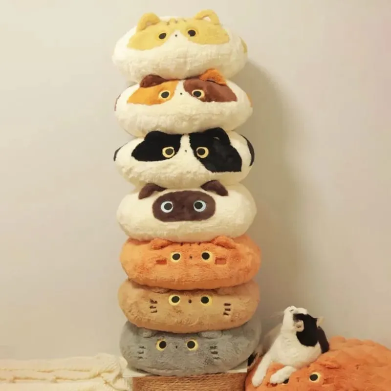 Cute Cat Plush Cushion Pillow Stuffed Plushie Soft Sofa Seat Chair Back Doll Office Dorm Bedroom Gift for Kids Girls — image 4