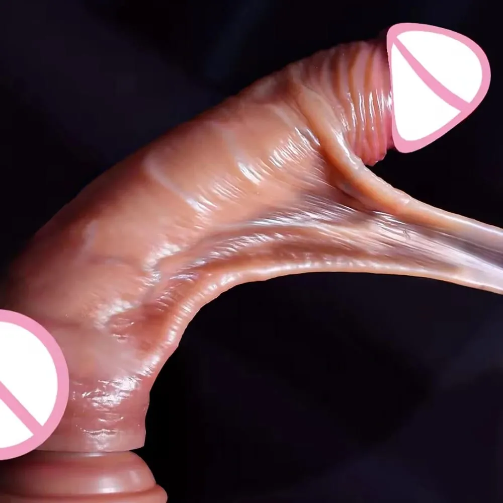 Wearable Realistic Strapon Dildo Skin Testicles Sliding Anal Vagina Sexy Adult Masturbation Big Penis For Women Dildos Sex Toys — image 1