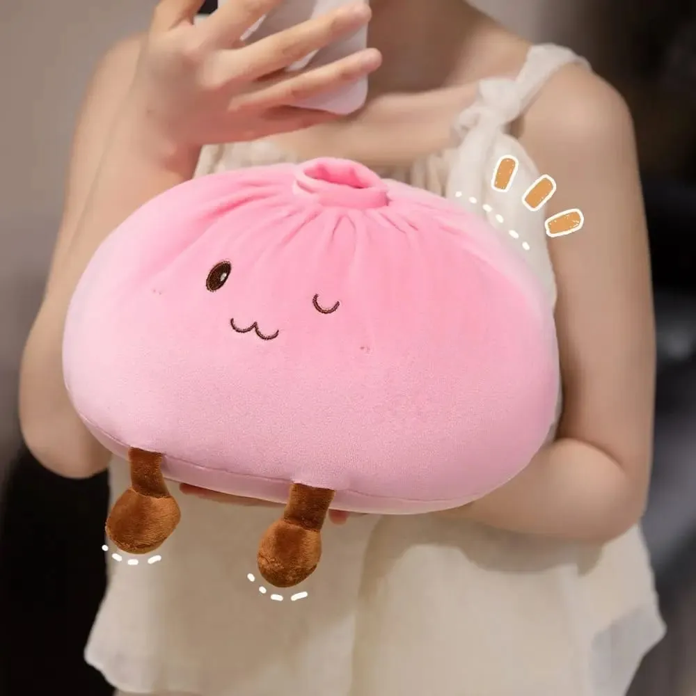 Super Soft Plush Material Steamed Bun Plush Pillow PP Cotton Filled Stress Relief Dumpling Plush Toy Fluffy Comfortable
