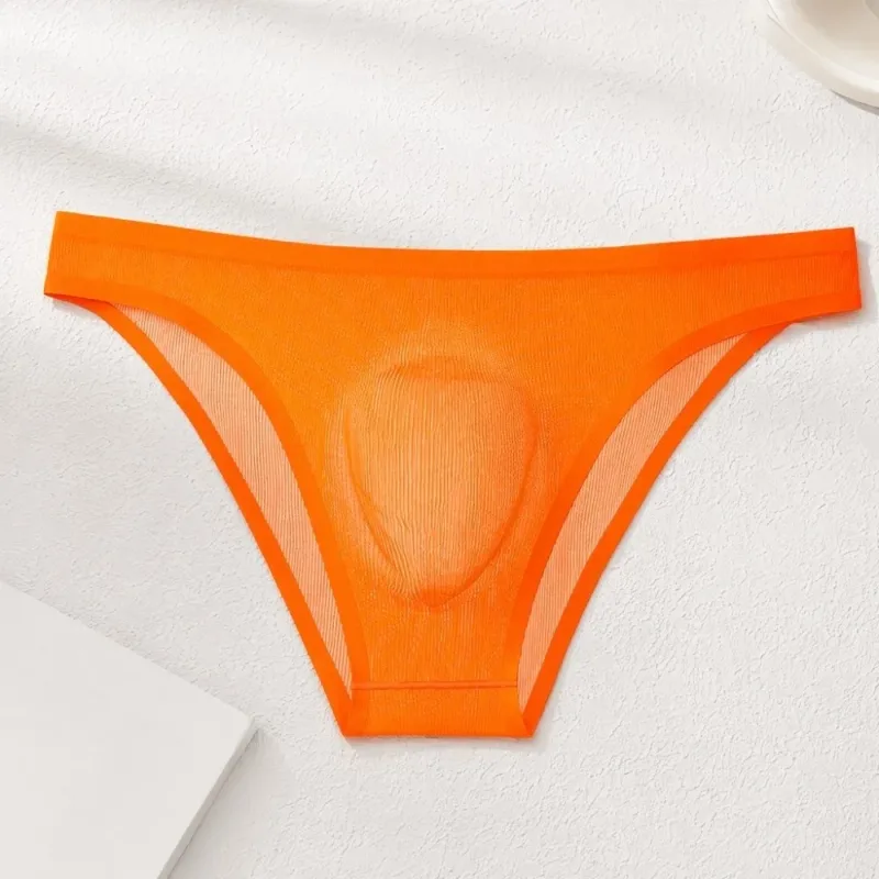 Calcinha triangular masculina de seda gelo macia, lingerie respirável, cuecas finas, cor sólida, tamanho grande, roupa íntima para homens — image 12