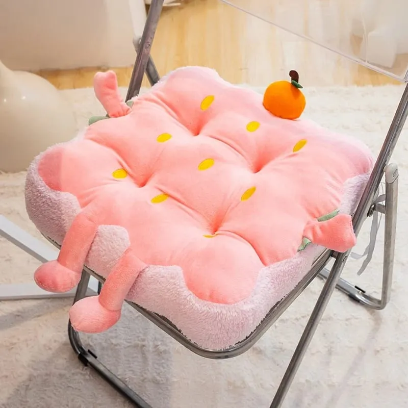 40cm Cute Strawberry Seat Cushion Fruit Pink Strawberry Soft Plush Stuffed Chair Mat For Office Sofa Living Room Home Couch