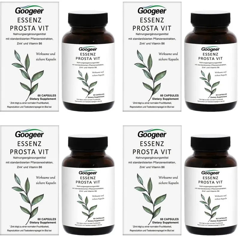Googeer Prosta Vit Essenz Capsules for Men Bladder & Urinary Tract Health Support with Zinc Vitamin B6 Saw Palmetto 60 Count