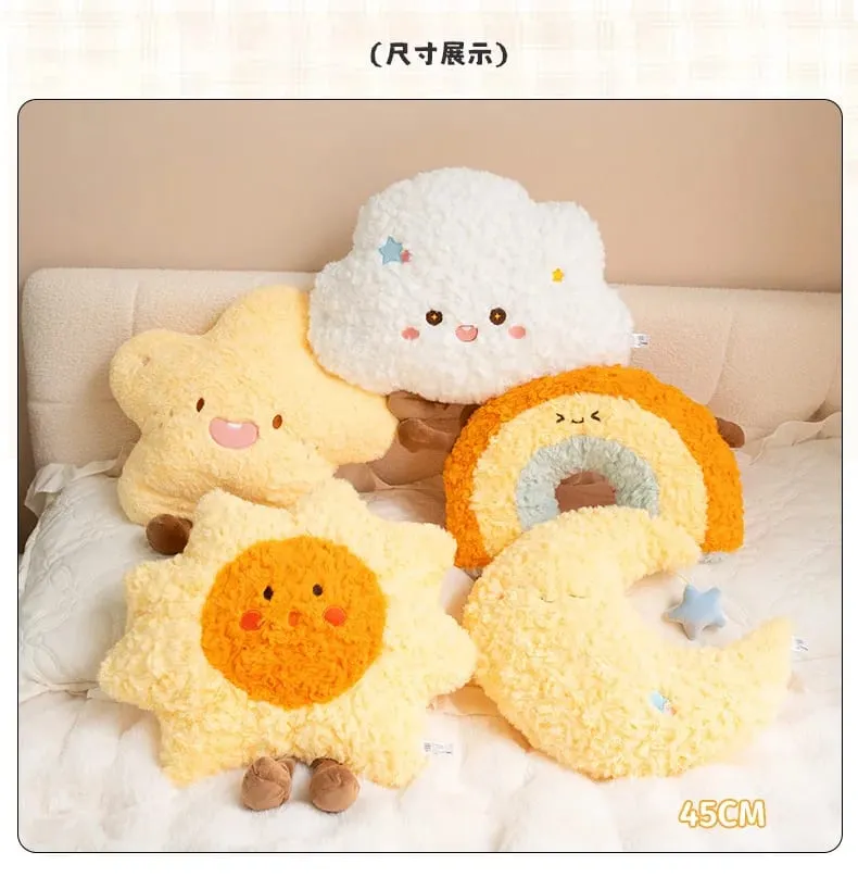 Weather Series Moon Plush Pillow Soft Fluffy Star Decor Sofa Back Cushion Cute Plush Toy Gift For Women Home Bedroom Decoration — image 6