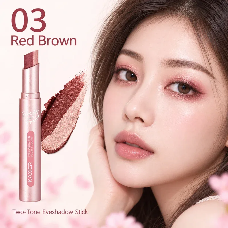 Two Tone Eyeshadow Stick Creamy Shimmer Eye Shadow Blendable Gradient Eye Makeup 6 Shades for Everyday and Party Looks — image 10