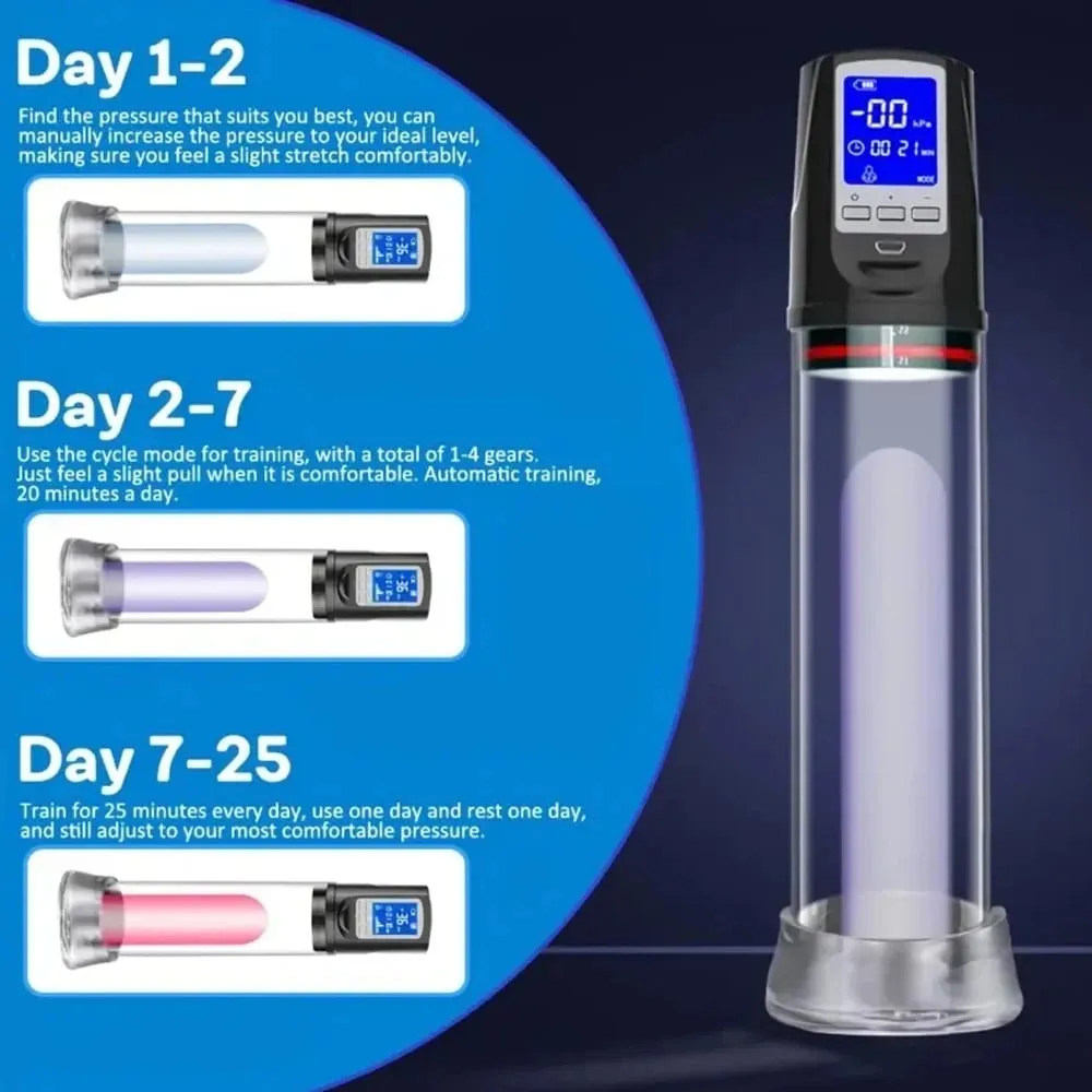 Luxurious Field Automatic Penis Pump Suction Vacuum Male Masturbation Penis Extender Dick Erection Enhancement Trainer Sex Toys — image 3