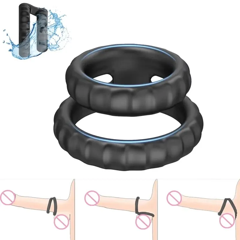 Semen Lock Ring Penis Enlargement Cock Ring Black Liquid Silicone Lock Ring Mens Delayed Ejaculation Sex Toy For Men Adult Toy — image 3