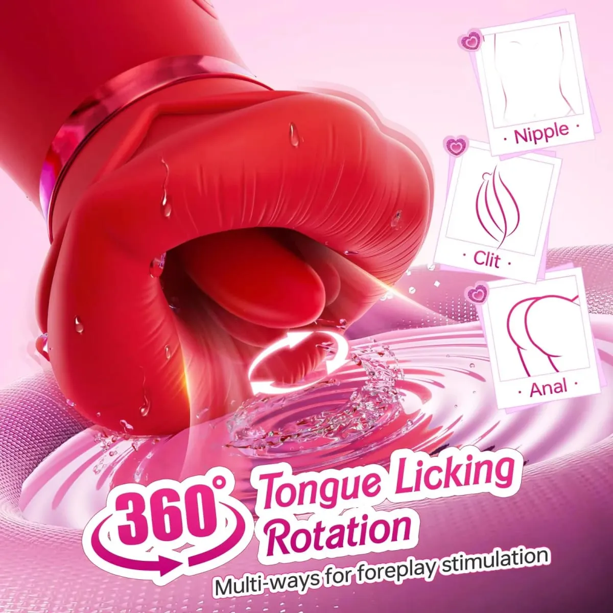 Woman Sucking tongue licking dildo vibrator clitoris nipple g-spot stimulator vagina anal masturbator adults sex toys for couple