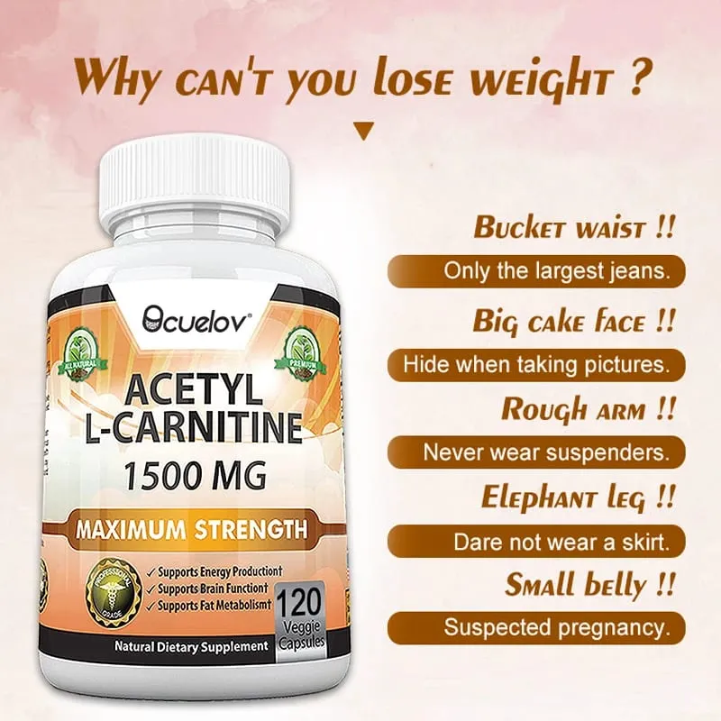 Acetyl L-Carnitine Capsules Unisex Energy & Metabolic Support Dietary Supplement Increase Body Performance Promote Metabolic — image 5