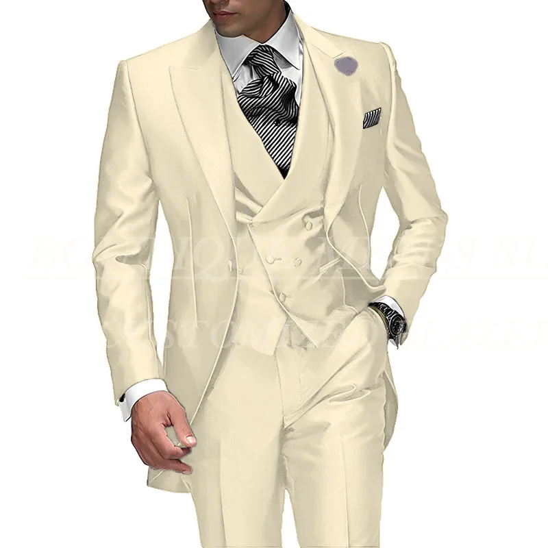 2026 Best Selling Peak Lapel Single Breasted Men Wedding Suits Purple Groom Tuxedo For Men Prom Suits Groomsman Jacket+Pant+Vest — image 4