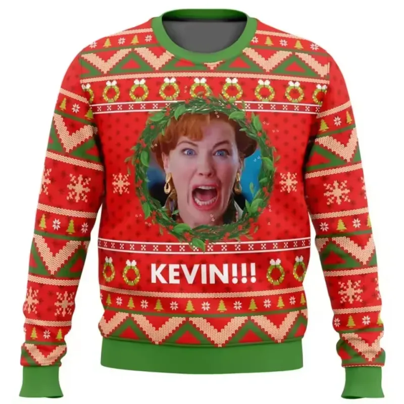 Home Alone Ugly Christmas Sweater Men Women Pullover Hot Sale Round Neck Long Sleeve Top Christmas Clothing 3D Funny Printed — image 6