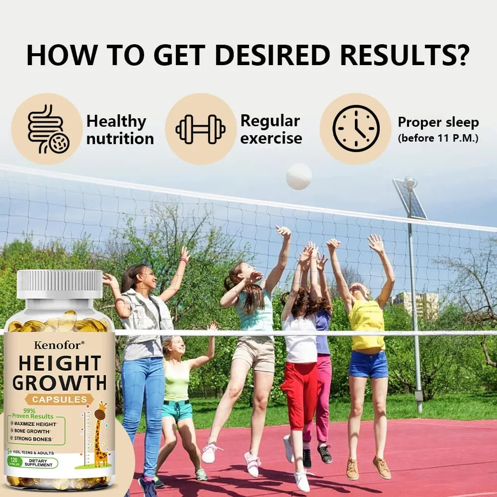 Height Growth Capsules - With Vitamins and Calcium - Increase Bone Strength Promotes Growth Adults Children — image 5