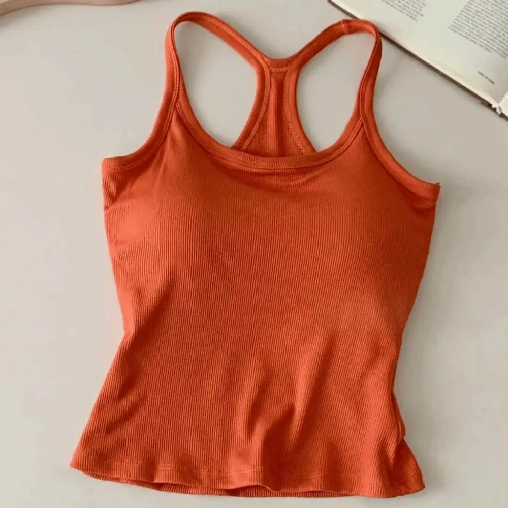 Wide Shoulder Straps Hollow Vest Comfortable H-Shaped Back Breast Small Camisole Slim Design Elastic Thin Tank Tops — image 15