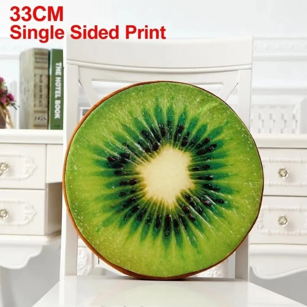 Cute Round Fruit Pillow Simulation Plush Fabric Seat Cushion Fruit Slice Print Stuffed Inner Plush Pillow Sofa Decor — image 15