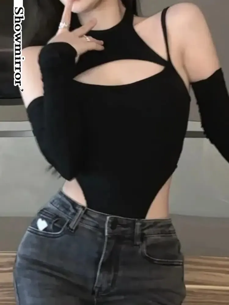 Body gótico de Harajuku para mujer, ropa Y2K, camisola Sexy con Espalda descubierta, monos calados, Top, camisa de playa para verano, Tops para el cuerpo — image 2