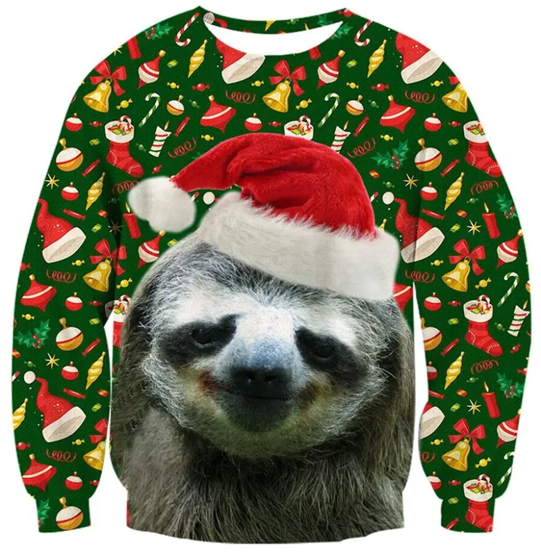 Ugly Christmas Sweater For Men Women Funny Novelty Xmas Sweatshirt 3d Printed Cartoon Animal Long Sleeve Pullover Hoodies Tops — image 3