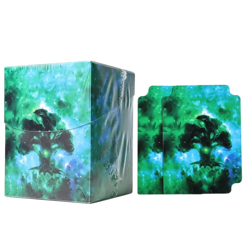 100+ BASIC LANDS Plastic Trading Card Box Holds Double-Sleeved Cards TCG/CCG Storage Card Deck Case for MTG/YGO With Two Divider — image 10