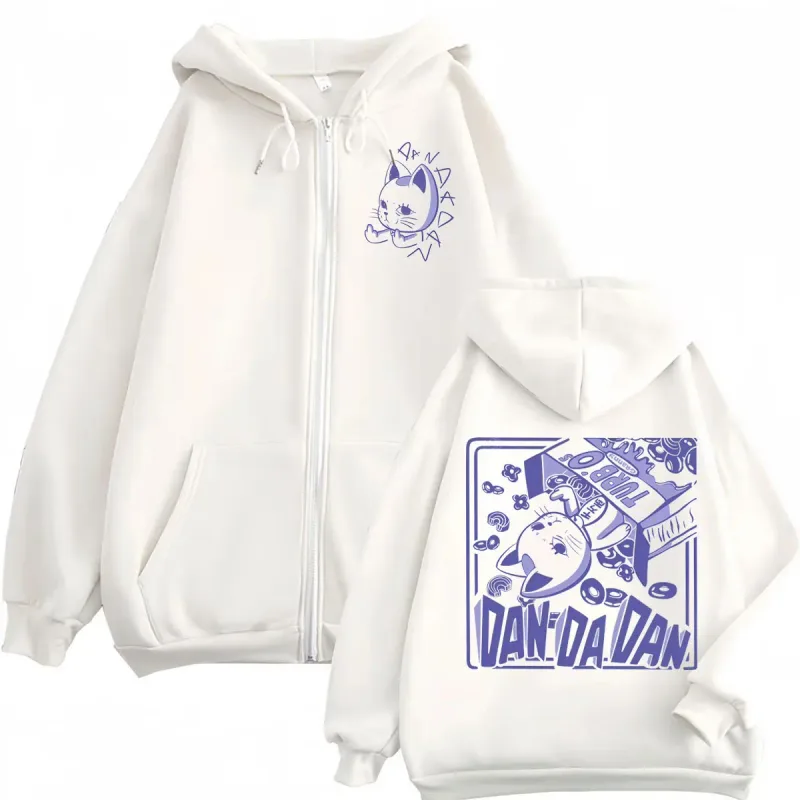 Anime Dandadan Turbo Granny Double Sided Print Zipper Hoodie Japanese Manga Style Zip Up Sweatshirts Men Women Casual Pullovers — image 3