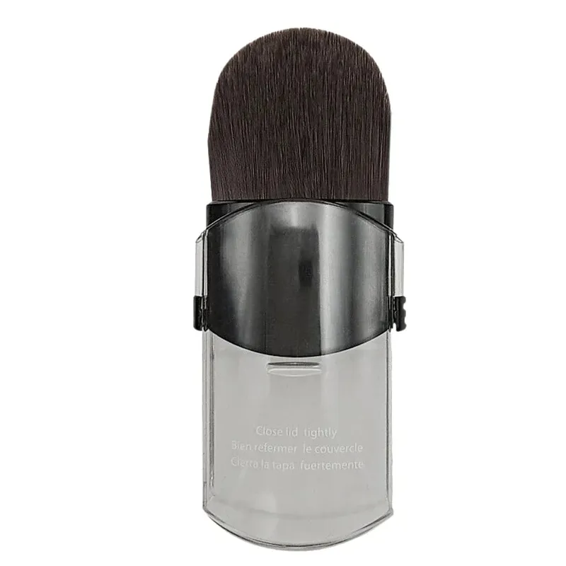 Portable Travel Mini Small Telescopic Blusher Makeup Brush Soft Single Face Foundation Powder Brushes With Lid Cosmetic Tools