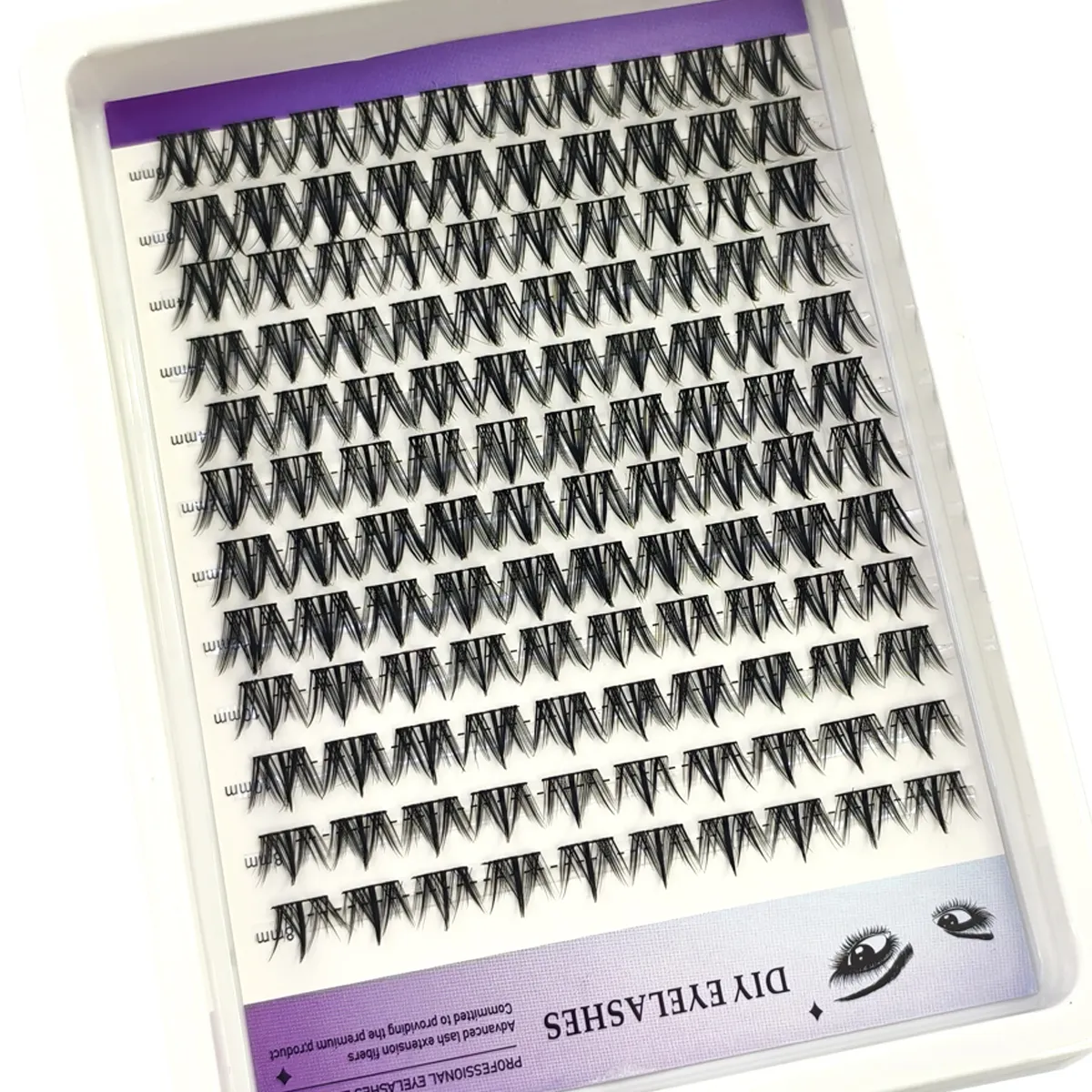 12rows Diy Cluster Lashes 8-16mm Cat Eye Lashes Invisible Band Premium Mink Manga Lash Clusters Natural Style Faux Cils — image 6