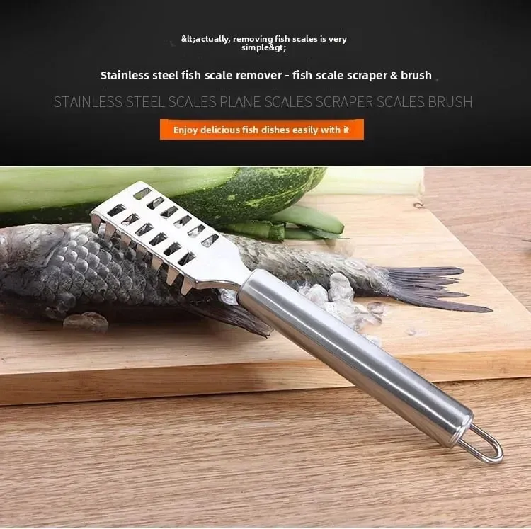 Fish Scale Remover Stainless Steel Anti-Splash Scraper with Ergonomic Non-Slip Grip Rust-Proof Kitchen Gadget for Fish Cleaning — image 7