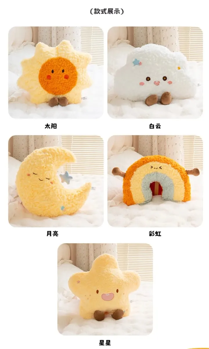 Weather Series Moon Plush Pillow Soft Fluffy Star Decor Sofa Back Cushion Cute Plush Toy Gift For Women Home Bedroom Decoration — image 7