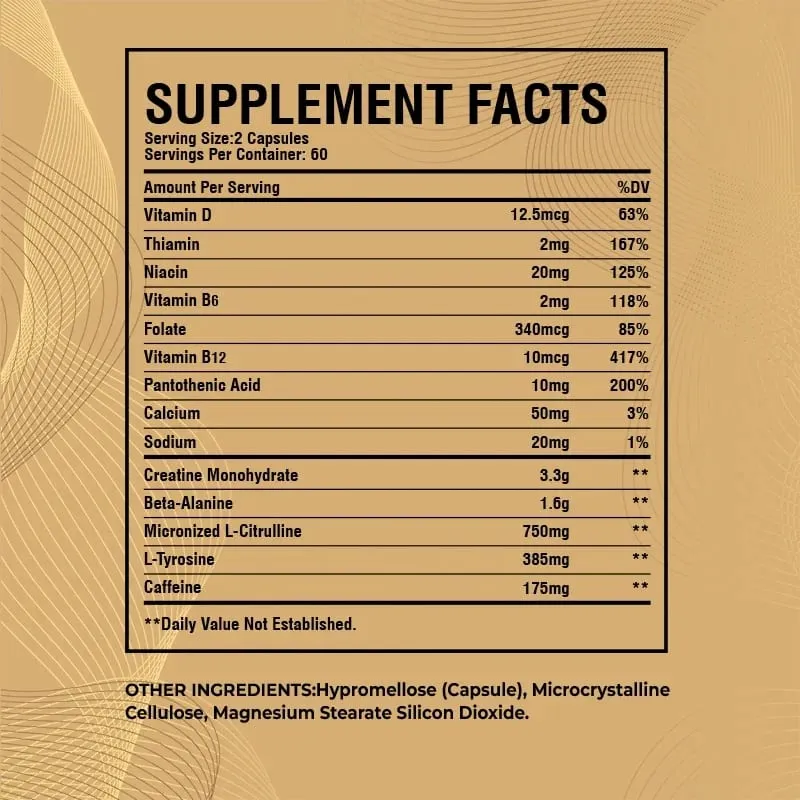 Pre-Workout Supplement - Muscle Building Endurance Support Heart Health Circulation — image 3