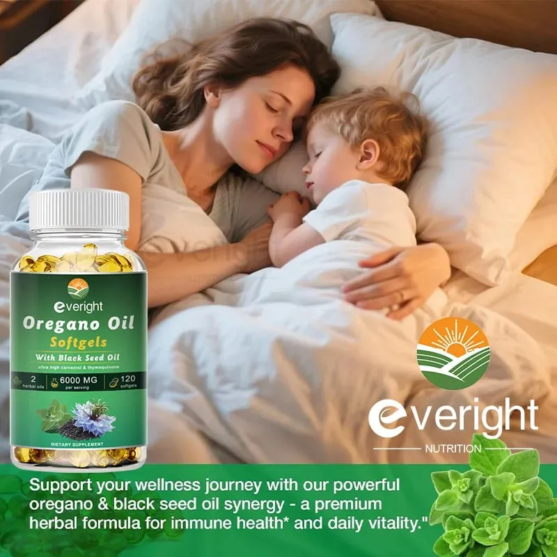Organic Oregano Oil Capsules with Black Seed Oil for Antioxidant Digestive Balances Intestinal Flora Immune System Health — image 4