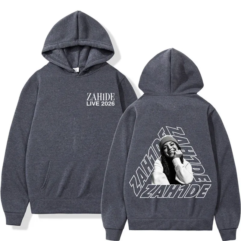 Singer Zahide Tour 2026 Merch Graphic Hoodies Men Women Fashion Autumn and Winter Hip-hop Loose Casual Vintage Sweatshirts Tops — image 5