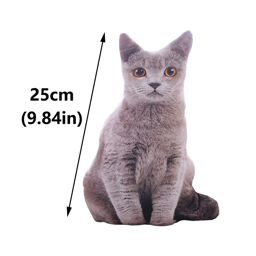 Plush Realistic 3D Cat Doll Soft Cartoon Simulation Cat Plushie Pillow Stuffed Kawaii Plush Animals Toy Cushion for Kids Girls — image 6