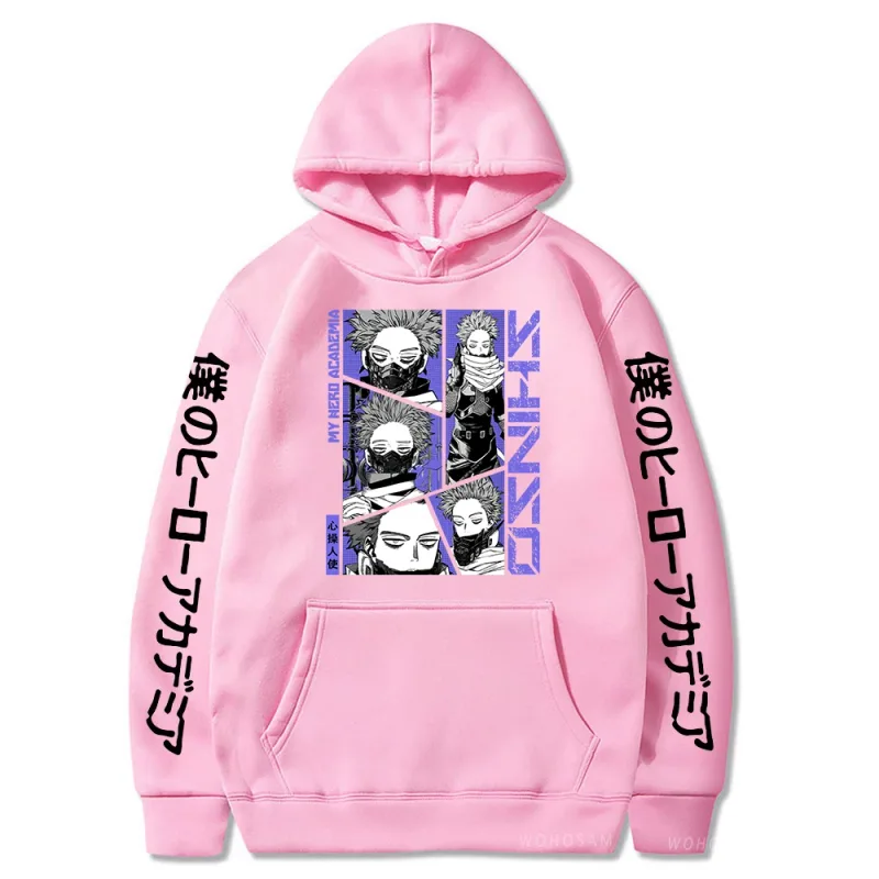 Anime My Hero Academia Hoodies Shinso Hitoshi Print Pullover Sweatshirts Harajuku Cartoon Style Crewneck Women Men Street Hoody — image 11
