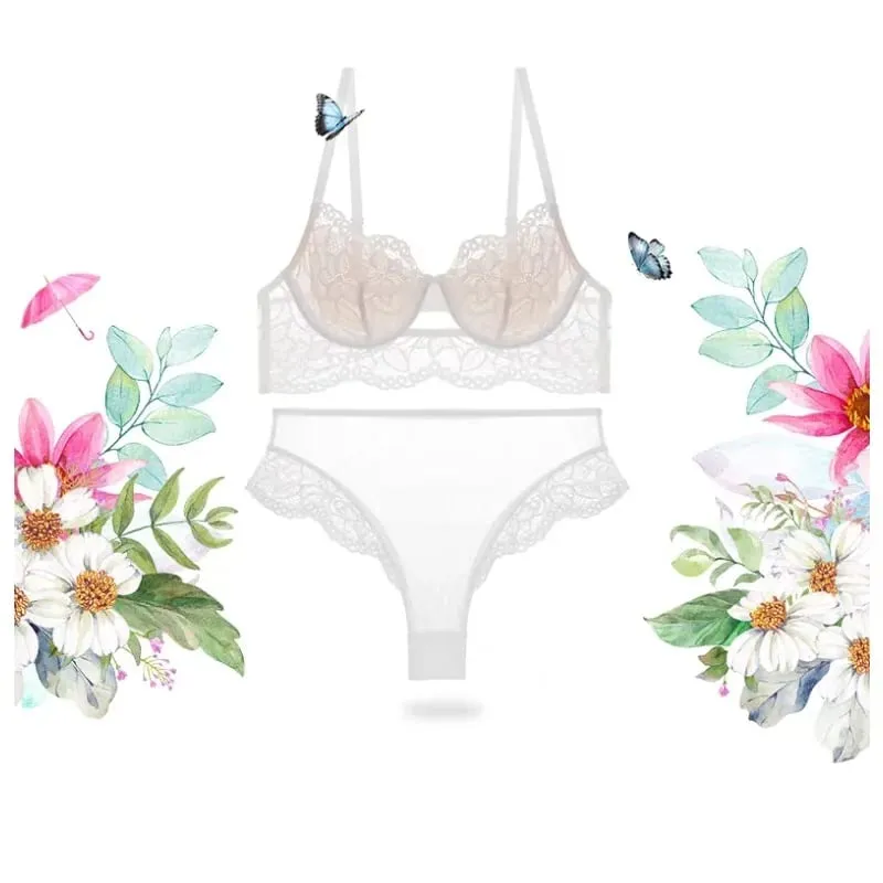 Sheer Mesh Bra Large Bust Minimizer Ultra Thin See Through Underwire Anti Sagging Push Up Sexy Lingerie Set Women S-XL MOYISU AB — image 3