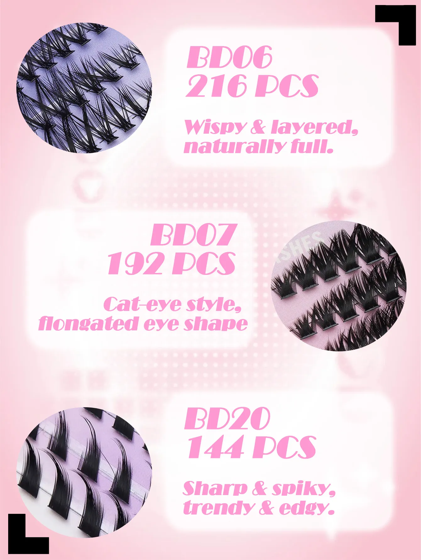 6 sizes of clustered eyelashes multiple combinations and styles to easily create exquisite eye makeup a must-have for beauty — image 3