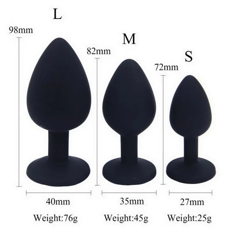 Unisex Silicone Butt Plug 3 Sizes Anal Dildo Sex Stopper Adult Toy for Men/Women Couple Anal Trainer No Vibrator — image 3